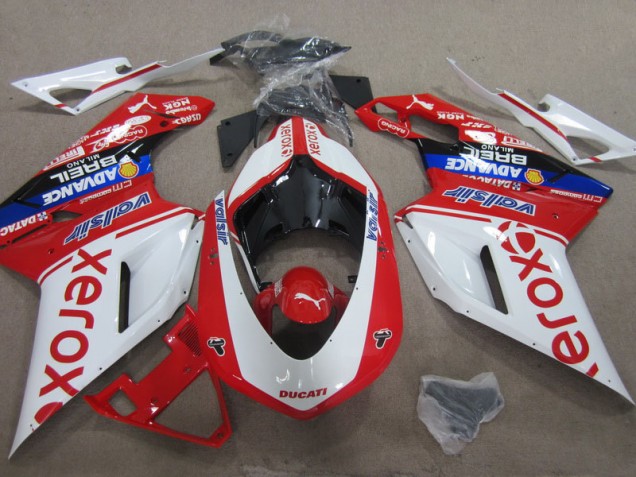 Blanco Rojo Xerox Carenado Moto Ducati 1098 2007-2014 Blanco Rojo Xerox Carenado Moto Ducati 1098 2007-2014