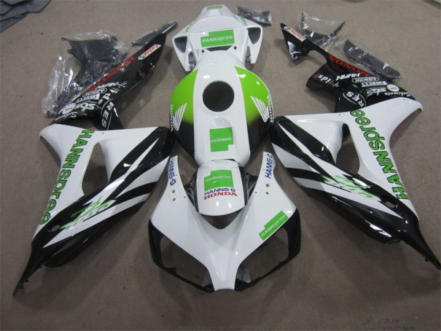 Blanco Verde Hannspree Carenado Moto Honda CBR 1000 RR 2006-2007 Blanco Verde Hannspree Carenado Moto Honda CBR 1000 RR 2006-2007