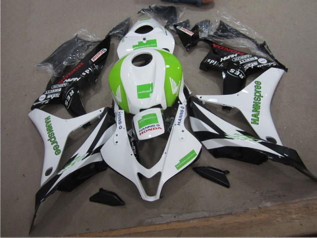 Blanco Verde Hannspree Carenado Moto Honda CBR 600 RR 2007-2008