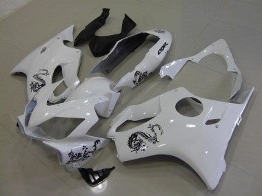 Blanco con Negro Dragon Carenado Moto Honda CBR 600 F4i 2004-2007