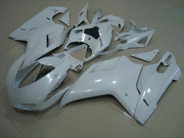 Brillante Blanco Carenado Moto Ducati 848 1098 1198 2007-2014 Brillante Blanco Carenado Moto Ducati 848 1098 1198 2007-2014