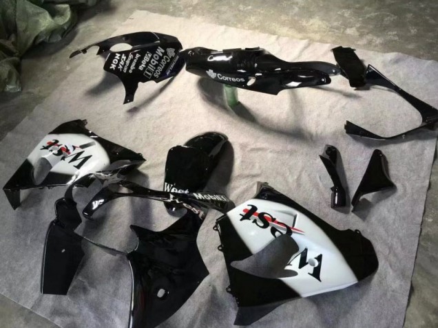 Brillante Negro Blanco Carenado Moto Kawasaki ZX9R 2000-2001 Brillante Negro Blanco Carenado Moto Kawasaki ZX9R 2000-2001