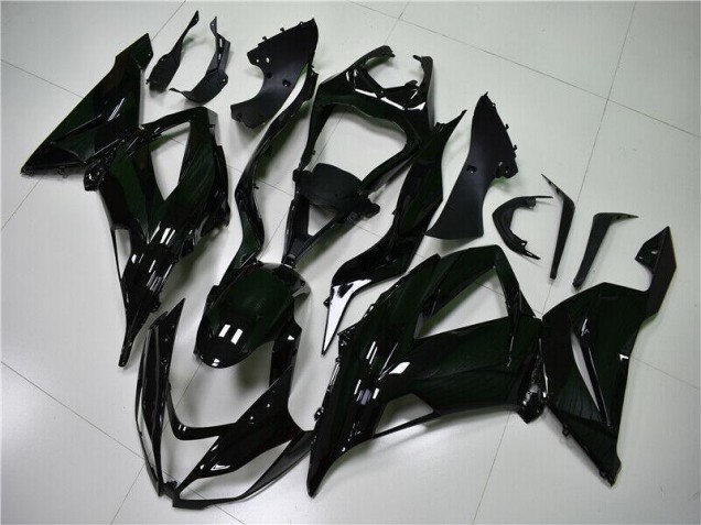 Brillante Negro Carenado Moto Kawasaki ZX6R 2013-2018 Brillante Negro Carenado Moto Kawasaki ZX6R 2013-2018