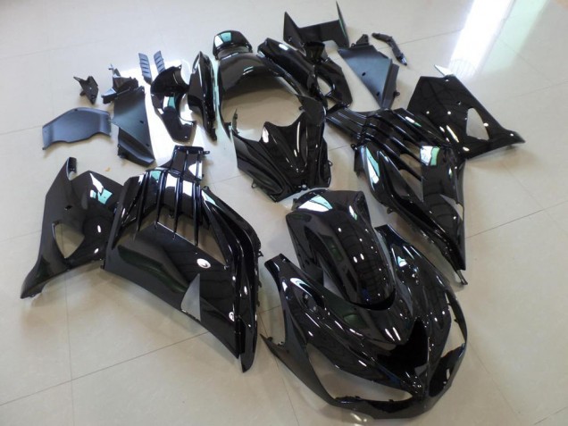 Brillante Negro Moto Plástico Kawasaki ZX14R ZZR 1400 2012-2021 Brillante Negro Moto Plástico Kawasaki ZX14R ZZR 1400 2012-2021