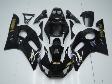 Brillante Negro Oro Pegatinas Carenado Moto Yamaha R6 1998-2002