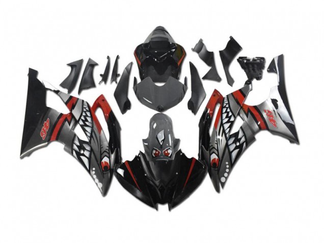 Gris Rojo Tiburón Carenado Moto Yamaha R6 2008-2016