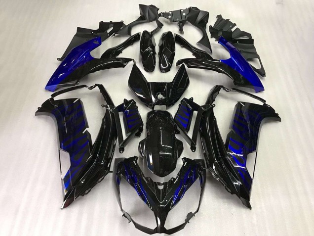 Llama azul negra Carenado Moto Kawasaki EX650 2012-2016 Llama azul negra Carenado Moto Kawasaki EX650 2012-2016