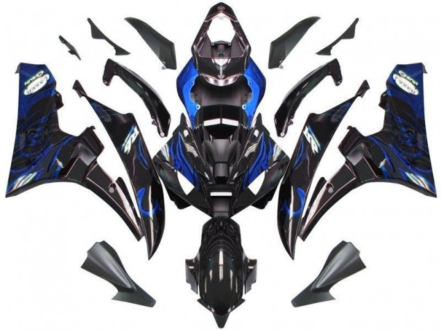Llama azul negra Carenado Moto Yamaha R6 2006-2007 Llama azul negra Carenado Moto Yamaha R6 2006-2007