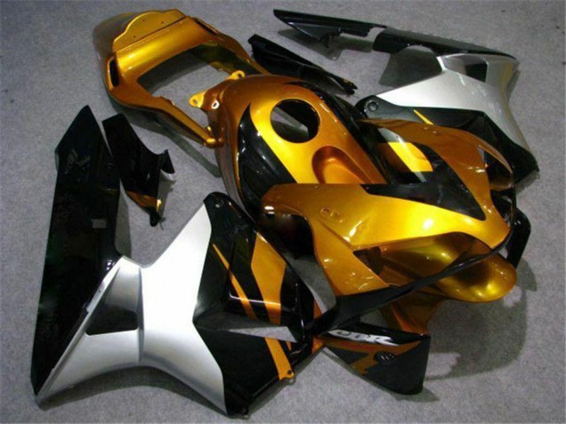 Carenado Moto Honda CBR600RR 2003-2004 - Plata Oro Negro Brillante