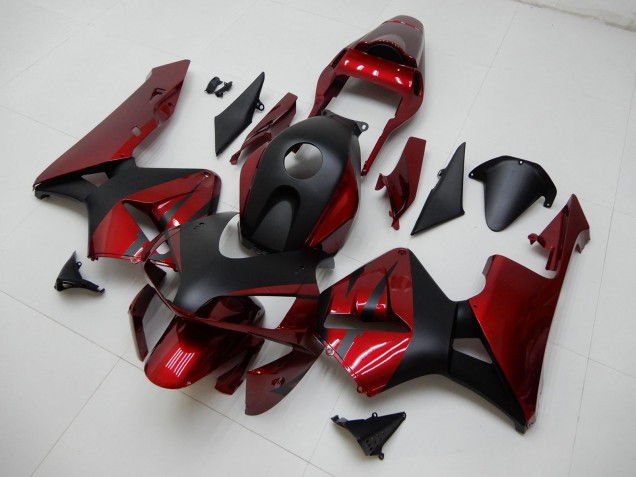 Carenados Moto Honda CBR600RR 2003-2004 - Rojo Negro Mate Raya
