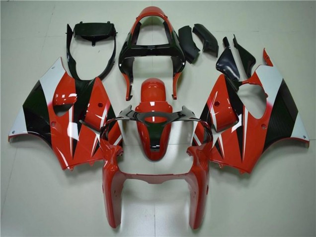 Carenados Moto Kawasaki ZX6R 2000-2002 - Blanco Rojo Negro Brillante