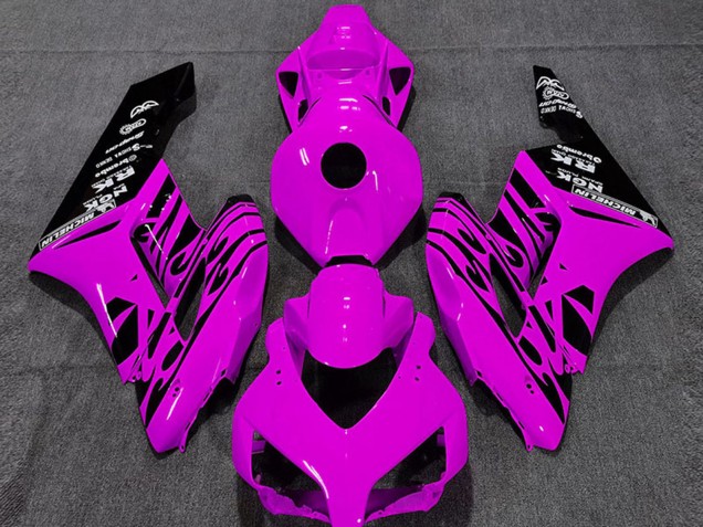 Carenados Moto Honda CBR1000RR 2004-2005 - Rosa Negro Brillante Llama