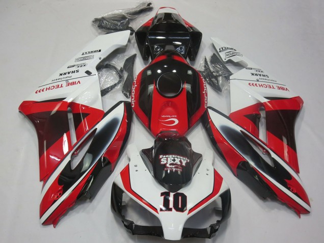 Carenados Moto Honda CBR1000RR 2004-2005 - Blanco Rojo Negro Brillante Sexy VIBE TECH