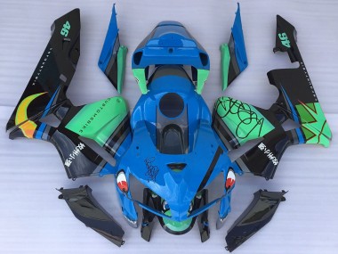 Carenados Moto Honda CBR600RR 2005-2006 - Azul Verde Negro Tiburón