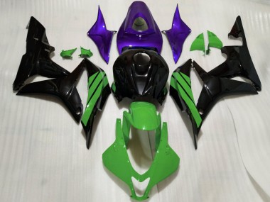 Carenados Moto Honda CBR600RR 2007-2008 - Púrpura Verde Negro Brillante