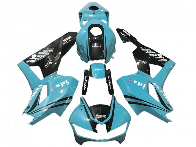 Carenados Moto Honda CBR600RR 2013-2026 - Azul Claro Negro Brillante