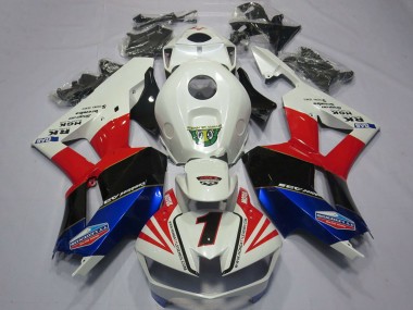 Carenados Moto Honda CBR600RR 2013-2026 - Blanco Rojo Azul Negro Número 1