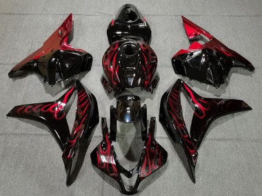 Carenados Moto Honda CBR600RR 2009-2012 - Negro Brillante Rojo Llama