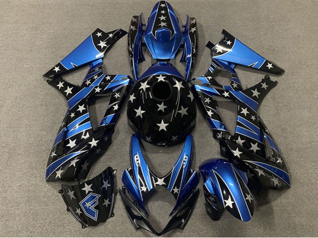 Carenados Moto Suzuki GSXR 1000 2007-2008 - Azul Negro Brillante Estrella