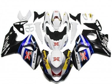 Carenados Moto Suzuki GSXR 1000 2009-2016 - Blanco Azul Negro SPIDI Dark Dog