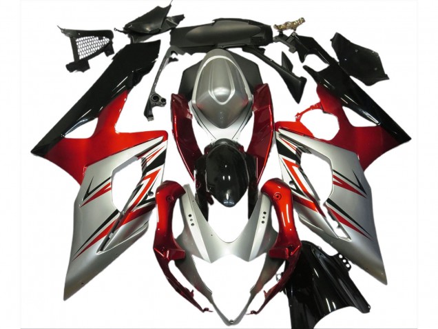 Carenados Moto Suzuki GSXR 1000 2005-2006 - Rojo Plata Negro