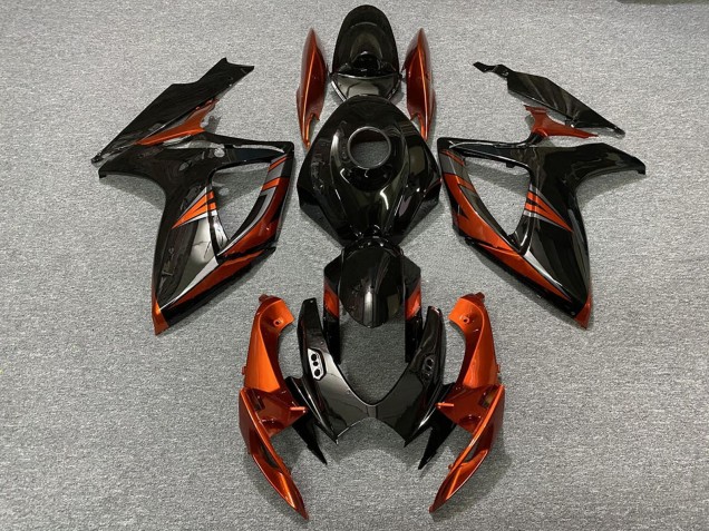 Carenados Moto Suzuki GSXR 600 / GSXR 750 2006-2007 - Negro Brillante Naranja