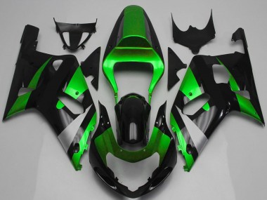 Carenado Moto Suzuki GSXR 600 / GSXR 750 2001-2003 - Verde Plata Negro Brillante
