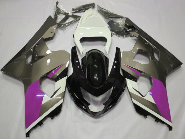 Carenados Moto Suzuki GSXR 600 / GSXR 750 2004-2005 - Blanco Rosa Gris Negro Brillante