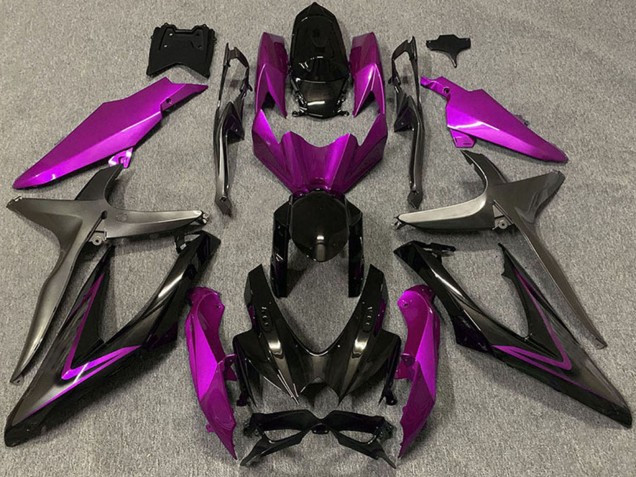 Carenados Moto Suzuki GSXR 600 / GSXR 750 2008-2010 - Rosa Negro Brillante Negro Mate