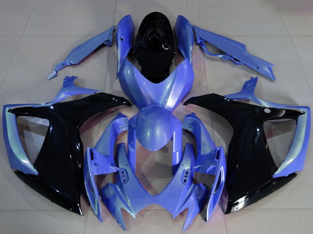 Carenados Moto Suzuki GSXR 600 / GSXR 750 2006-2007 - Azul Claro Negro Brillante