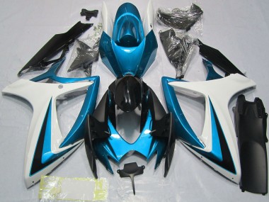 Carenados Moto Suzuki GSXR 600 / GSXR 750 2006-2007 - Blanco Azul Negro Brillante