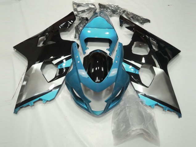 Carenados Moto Suzuki GSXR 600 / GSXR 750 2004-2005 - Azul Claro Plata Negro Brillante