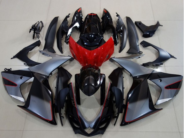 Carenados Moto Suzuki GSXR 600 / GSXR 750 2011-2024 - Gris Rojo Negro Brillante