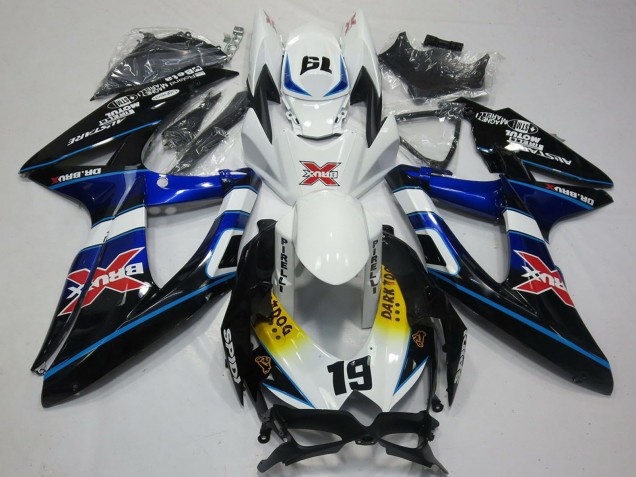 Carenados Moto Suzuki GSXR 600 / GSXR 750 2008-2010 - Blanco Azul Negro Amarillo Rojo X Dark Dog 19