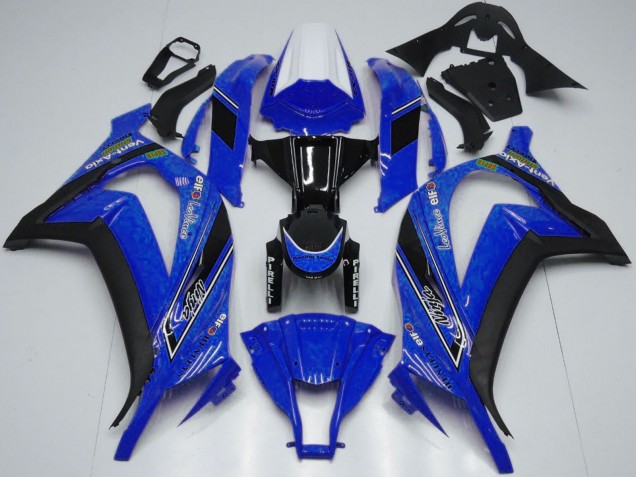 Carenados Moto Kawasaki ZX10R 2011-2015 - Blanco Azul Negro Brillante OEM Estilo