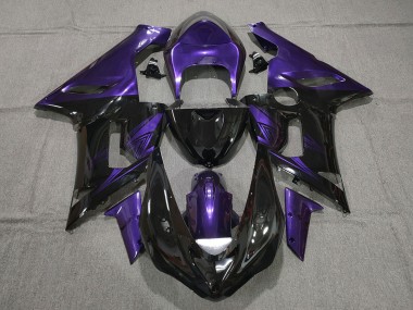 Carenados Moto Kawasaki ZX6R 2005-2006 - Púrpura Negro Brillante