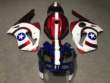 Carenados Moto Kawasaki ZX12R 2002-2006 - Rojo Azul Blanco Estrella Captain America