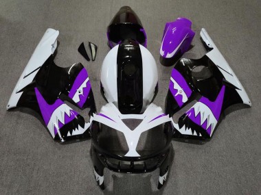 Carenados Moto Kawasaki ZX12R 2002-2006 - Púrpura Negro Blanco Tiburón