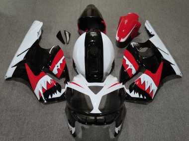 Carenados Moto Kawasaki ZX12R 2002-2006 - Rojo Negro Blanco Tiburón