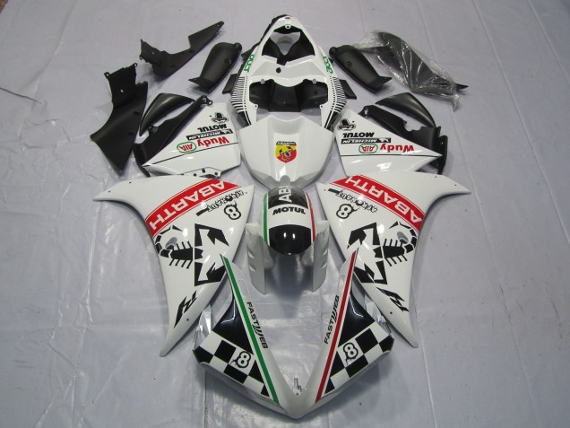 Carenados Moto Yamaha R1 2012-2014 - Blanco Rojo Verde Negro Abarth Wudy Motul