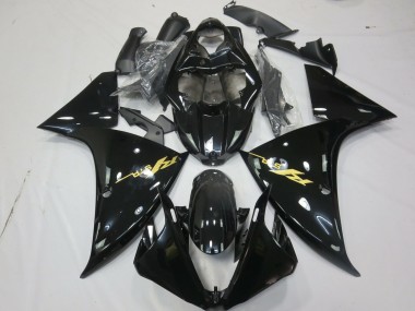 Carenados Moto Yamaha R1 2009-2011 - Negro Brillante Oro Calcomanía