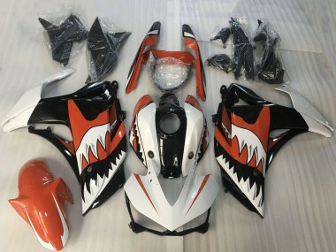 Carenados Moto Yamaha R3 2015-2018 - Blanco Naranja Negro Brillante Tiburón