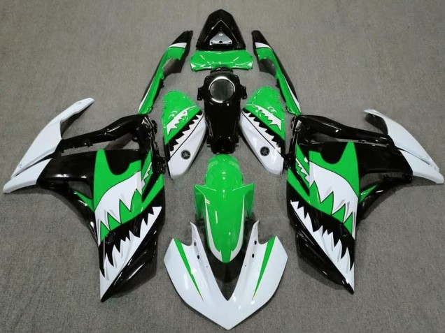 Carenados Moto Yamaha R3 2015-2018 - Blanco Verde Negro Tiburón