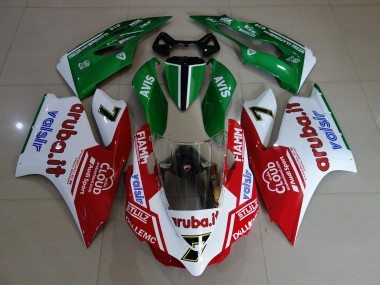 Carenados Moto Ducati 899 1199 2011-2014 - Blanco Rojo Verde Fiamm 7