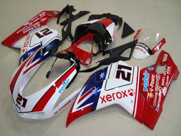 Carenados Moto Ducati 1098 2007-2014 - Blanco Rojo Negro Azul Star Xerox 21