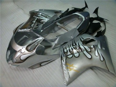Carenado Moto Honda CBR1100XX Blackbird 1996-2007 - Plata Negro Llama