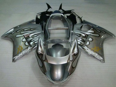 Carenado Moto Honda CBR1100XX Blackbird 1996-2007 - Plata Negro Llama