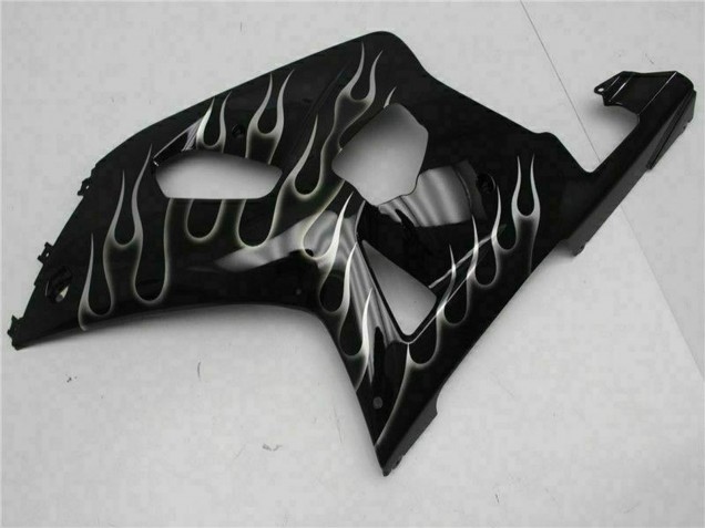 Carenados Moto Suzuki GSXR 600/750 2001-2003 - Negro Brillante Plata Llama