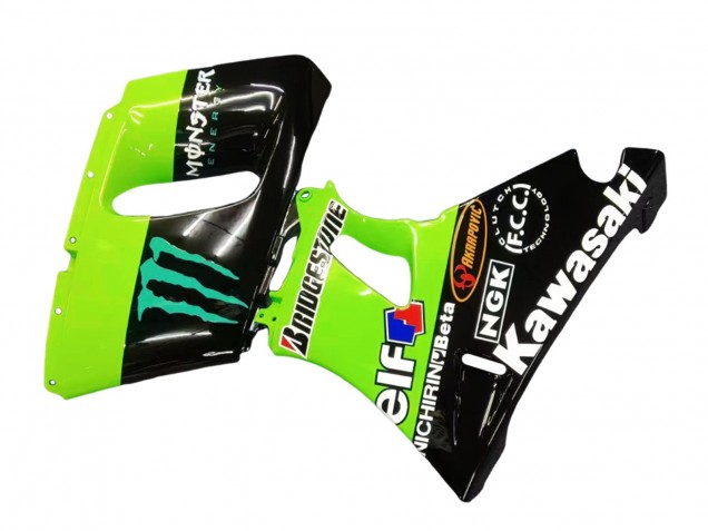 Carenados Moto Kawasaki ZZR600 1998-2003 - Verde Negro Brillante Azul Monstruo Elf Touch4 Bridgestone