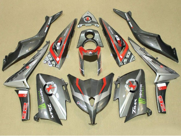 Carenados Moto Yamaha TMAX530 2012-2014 - Gris Rojo Monstruo ENEOS